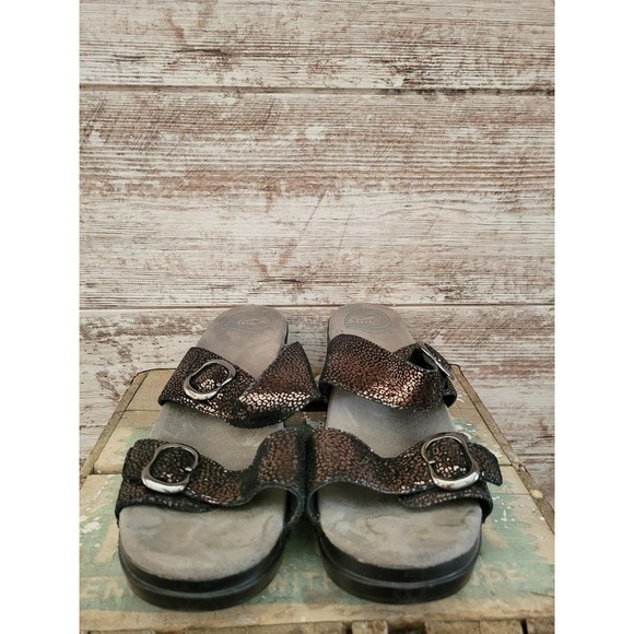 Dansko Sophie Sandal Black Metallic Python Heeled Sandals Size 41 US 10.5 - 11 - Picture 9 of 11